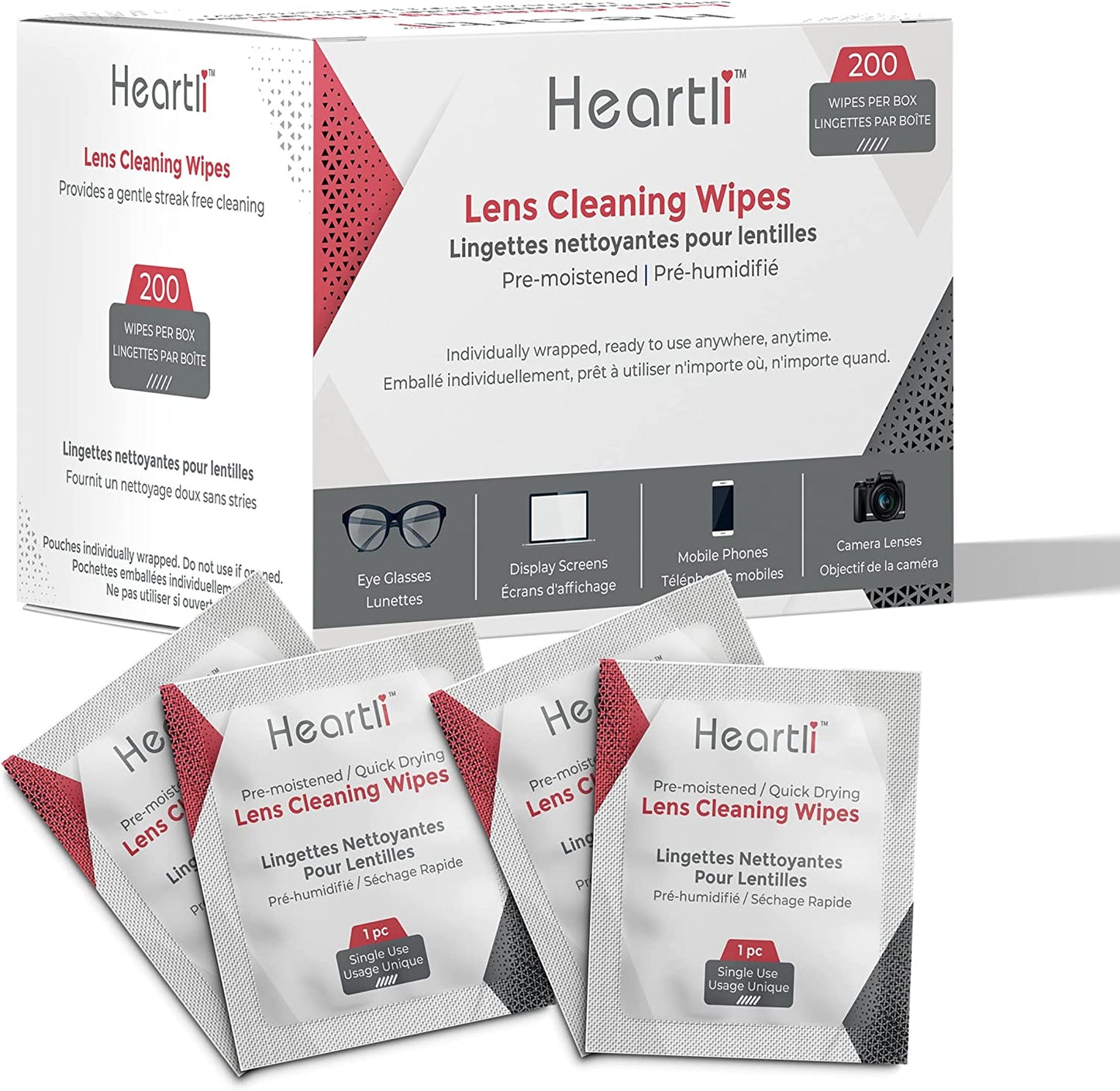 Lens Cleaning Wipes - (200 Wipes per box)